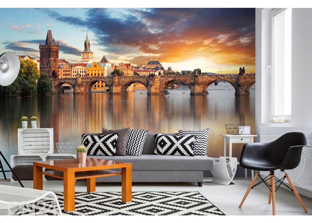 Fliis fototapeet Charles Bridge suurendatud