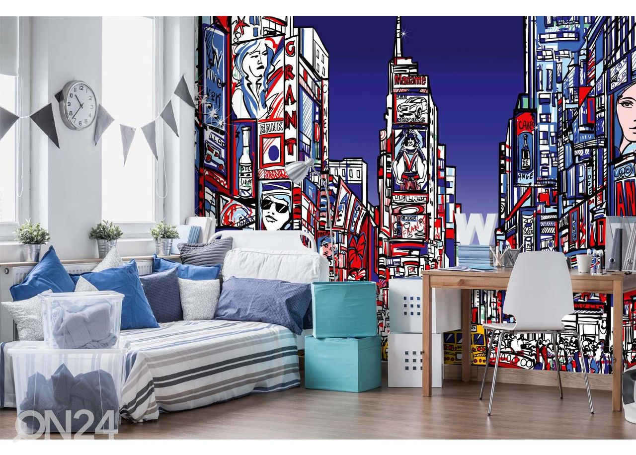 Fliis fototapeet Colorful Times Square suurendatud