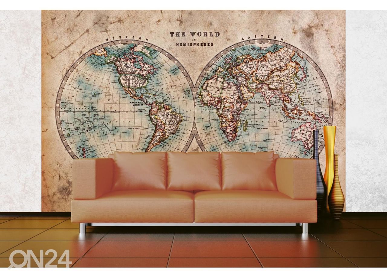 Fliis fototapeet Hemispheres Of Earth suurendatud