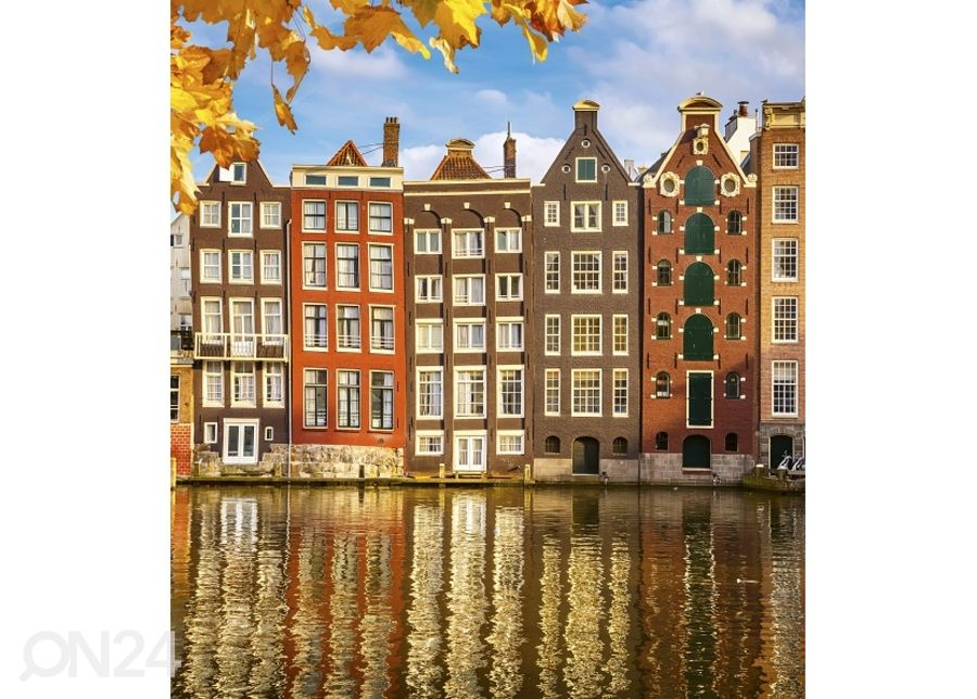 Fliis fototapeet Houses in amsterdam 150x250 cm suurendatud