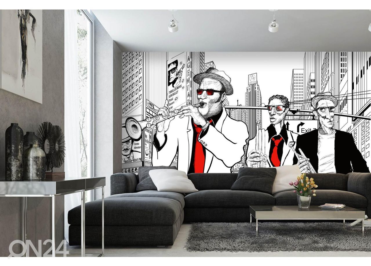 Fliis fototapeet Jazz Band suurendatud