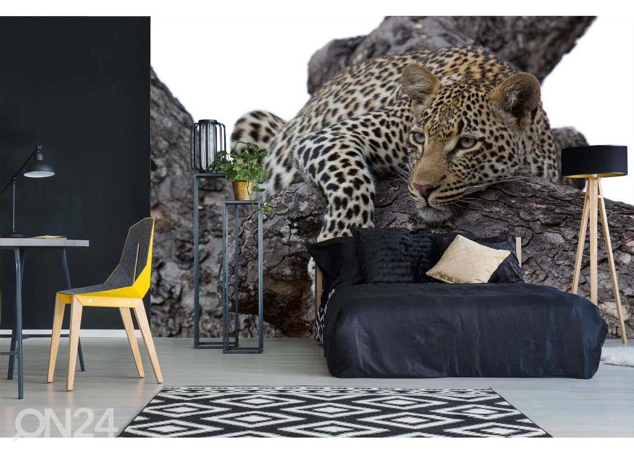 Fliis fototapeet Leopard In Tree suurendatud