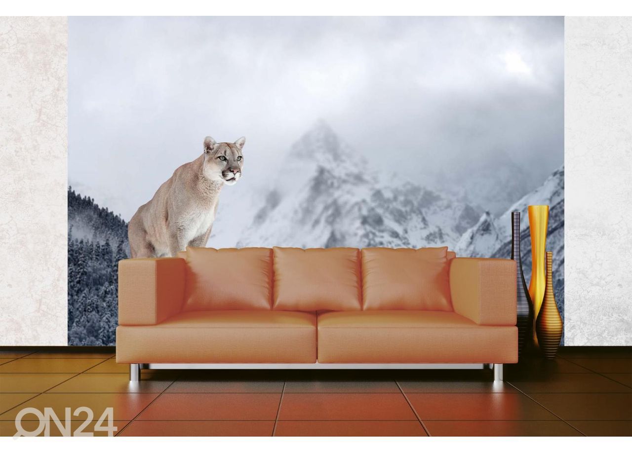Fliis fototapeet Portrait Of A Cougar suurendatud