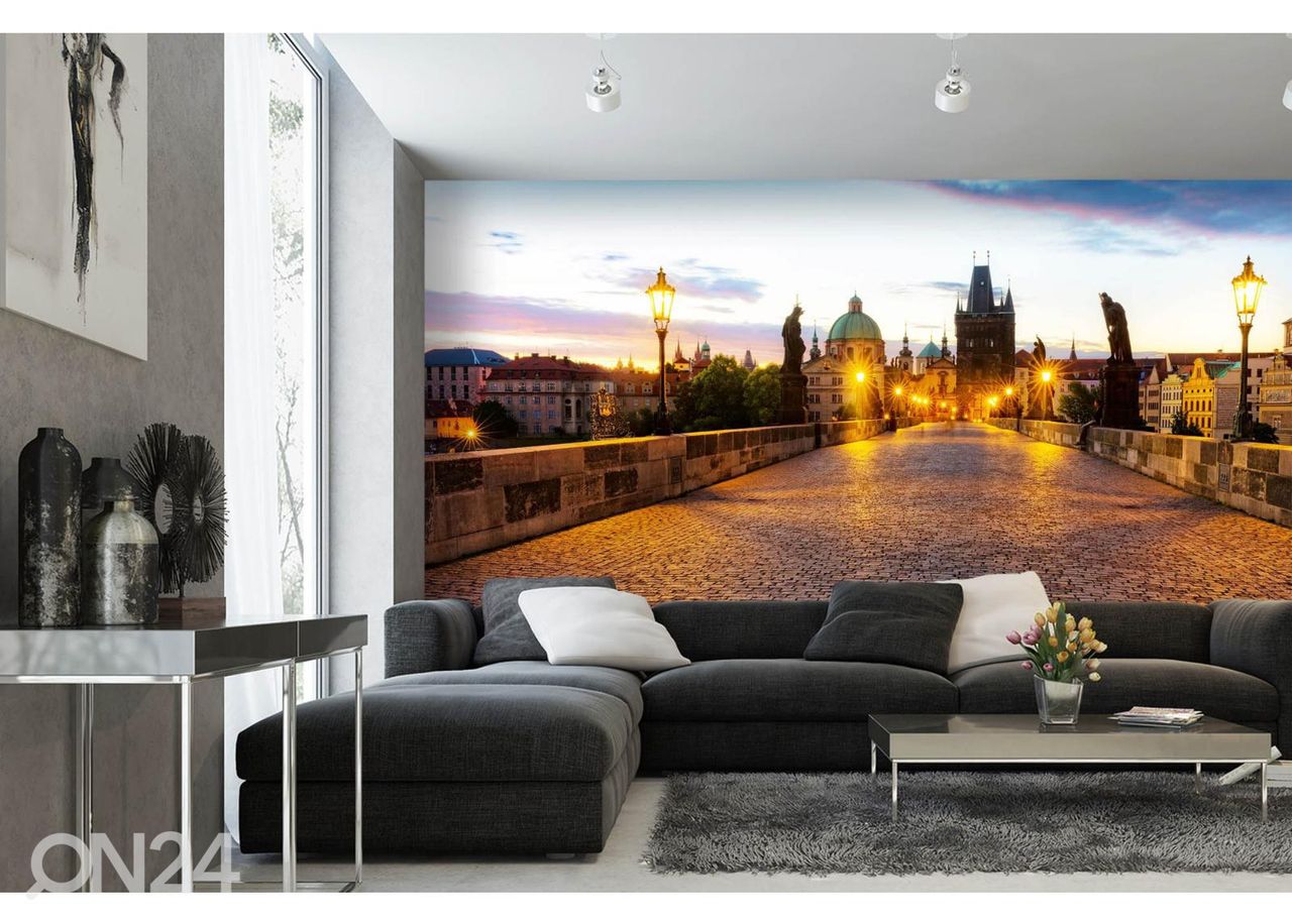 Fliis fototapeet Prague Bridge suurendatud