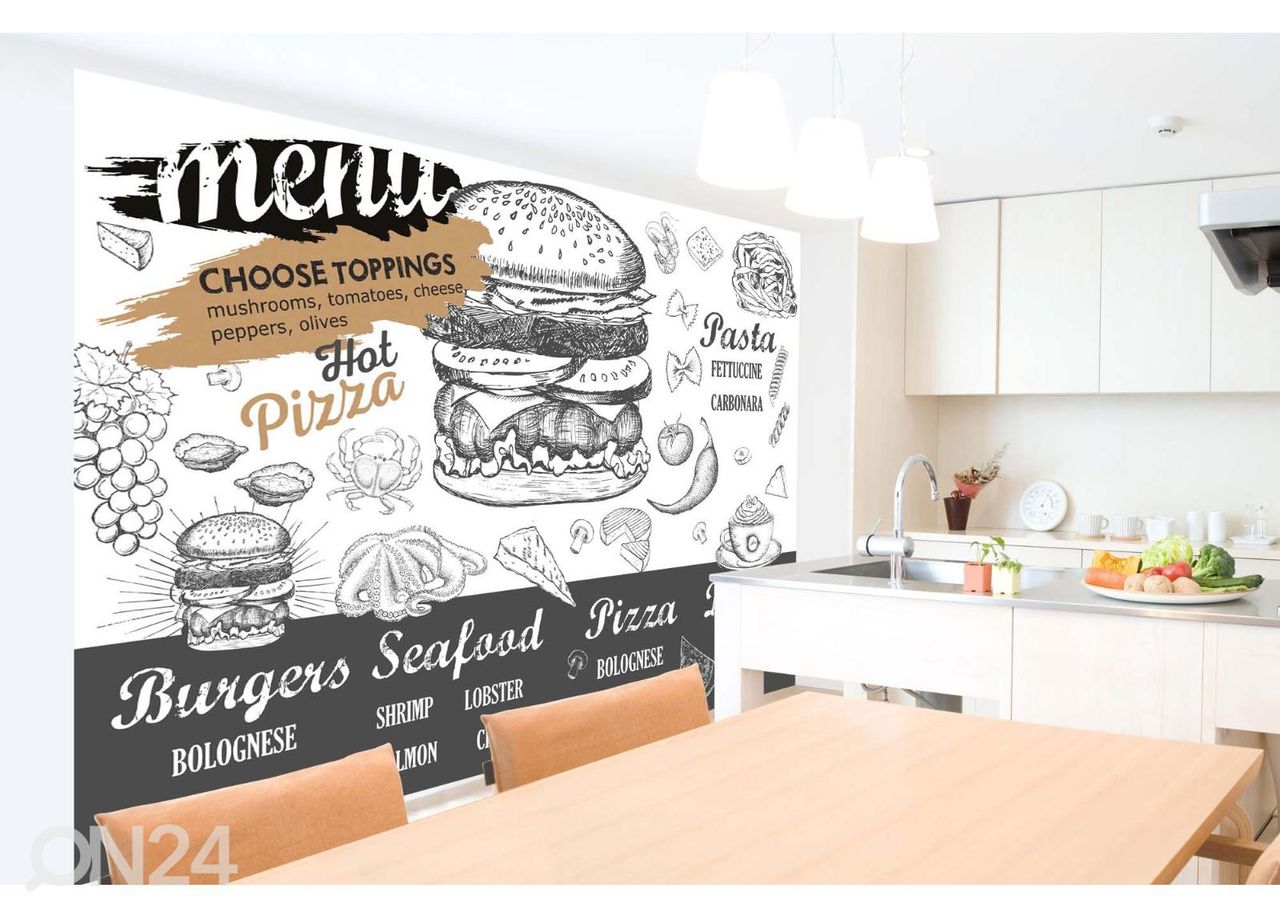 Fliis fototapeet Restaurant Menu suurendatud