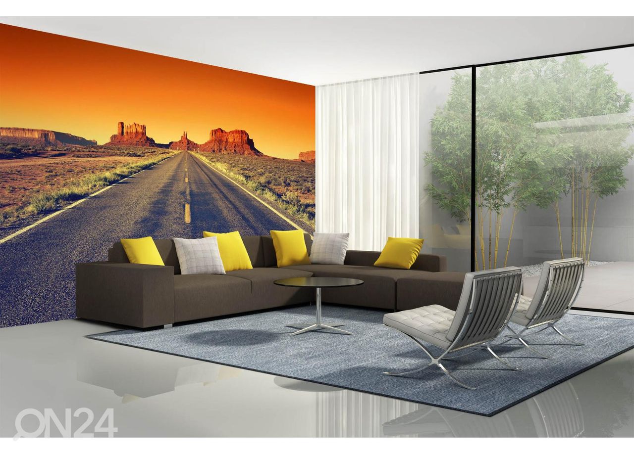 Fliis fototapeet Road To Monument Valley suurendatud