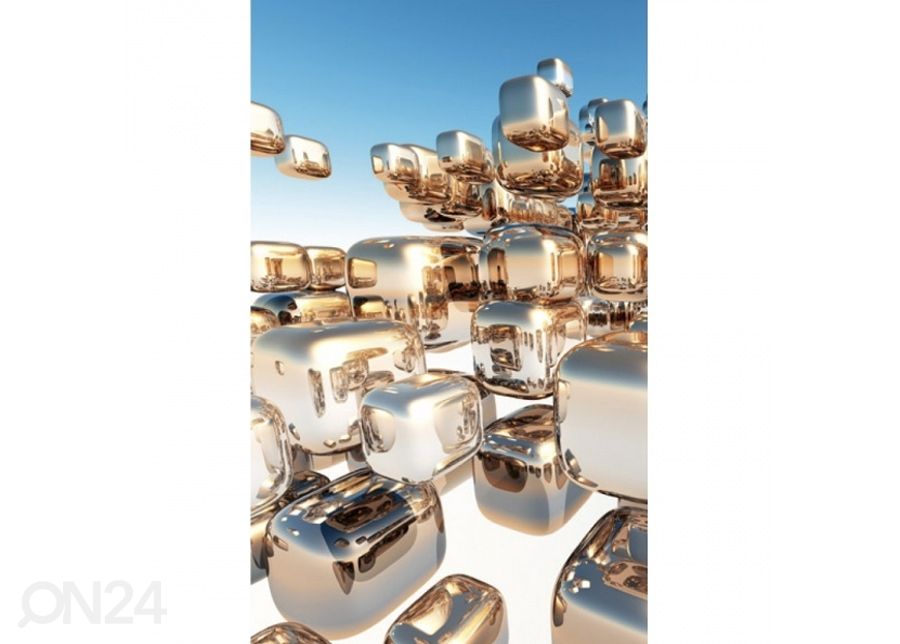 Fliis fototapeet Silver cubes 150x250 cm suurendatud