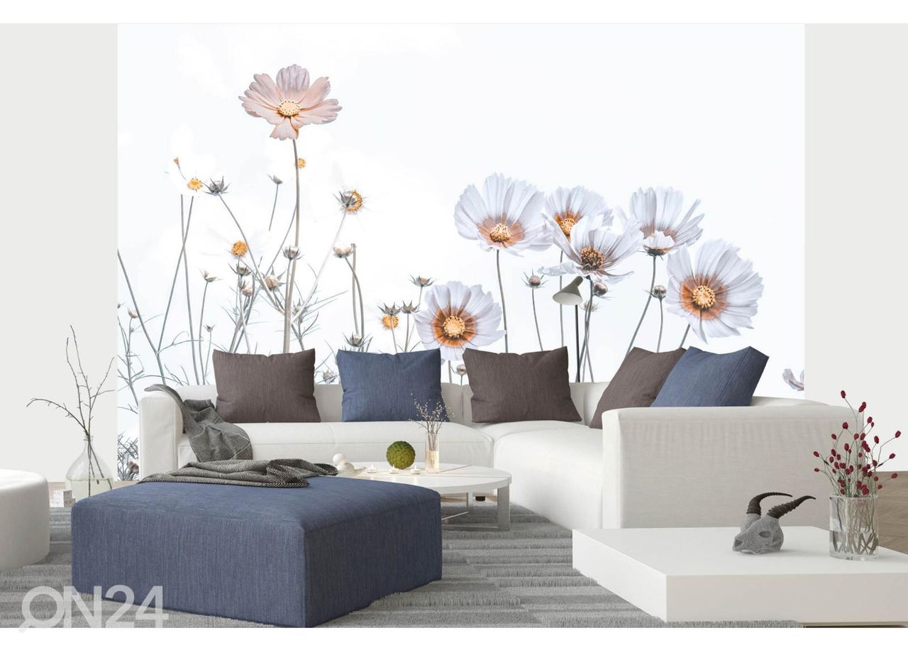 Fliis fototapeet Soft Flowers suurendatud