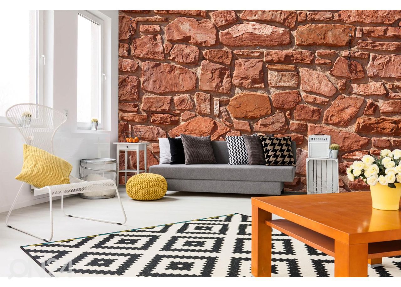 Fliis fototapeet Stone Wall Texture Pattern  suurendatud
