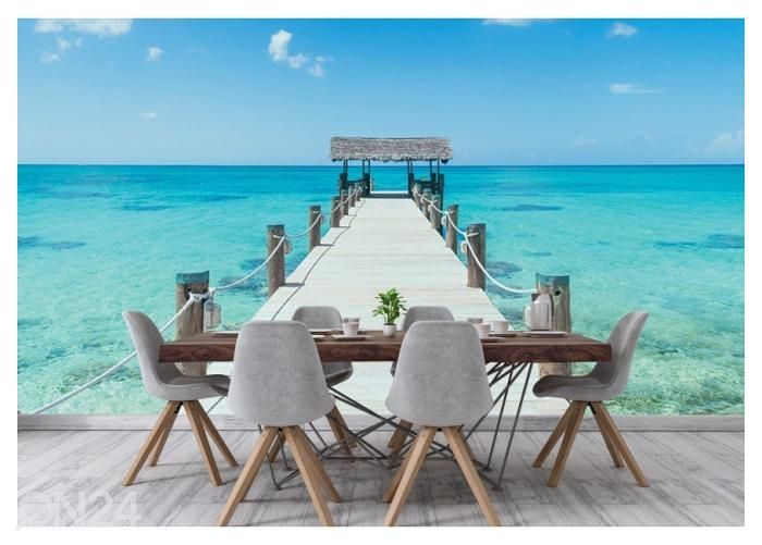 Fliis fototapeet Tropical Island Pier 416x290 cm suurendatud