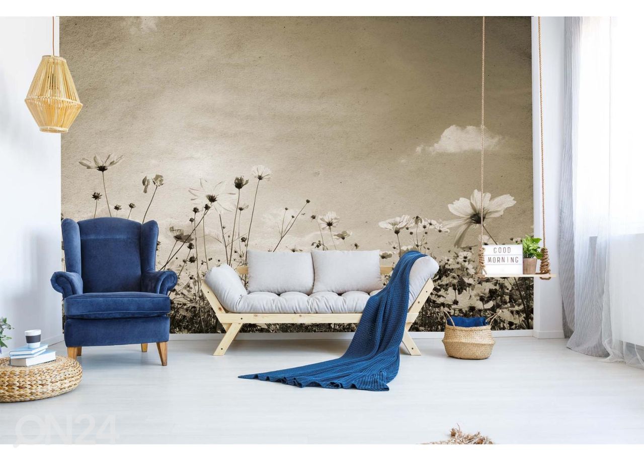 Fliis fototapeet Vintage Landscape Nature Background suurendatud