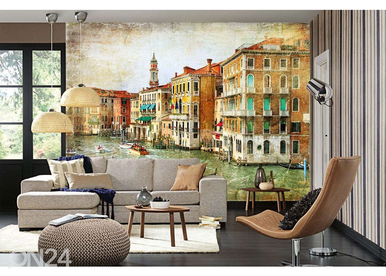 Fliis fototapeet Vintage Romantic Venice suurendatud