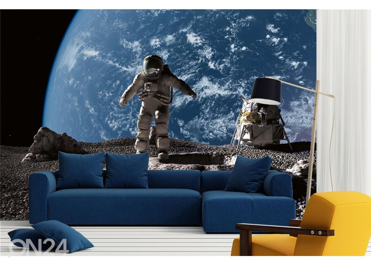 Fliis fototapeet Walking Astronaut suurendatud