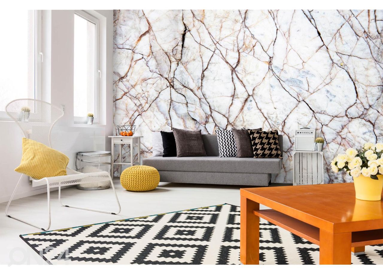Fliis fototapeet White Marble Texture suurendatud