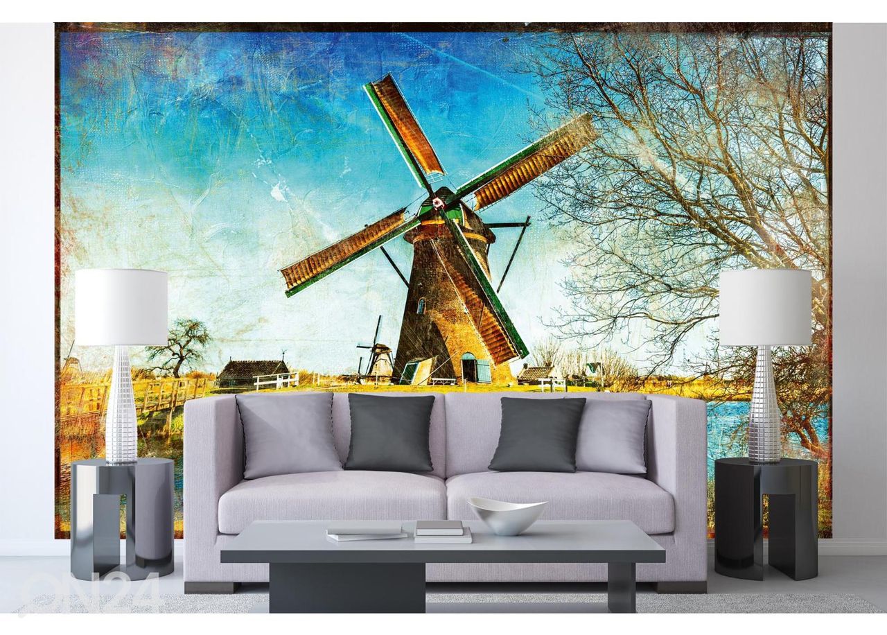 Fliis fototapeet Windmills Of Holland suurendatud
