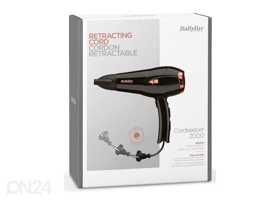 Föön Babyliss 2000 W sissekeritava juhtmega suurendatud