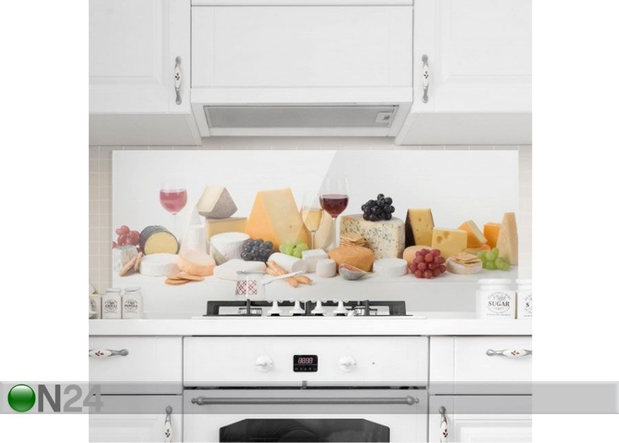 Fotoklaas, köögi tagasein Cheese Variations 40x100 cm suurendatud