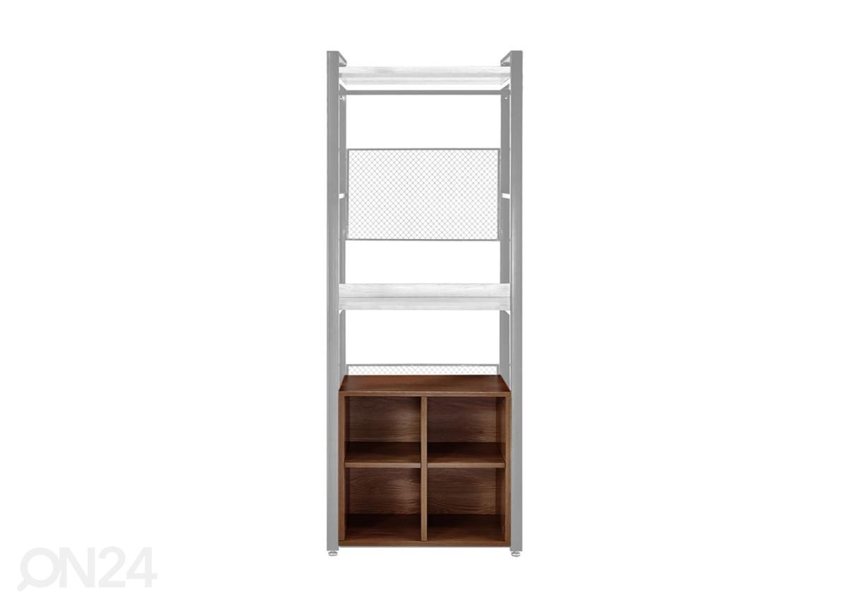 Garderoobisüsteemi 4-ne jalatsiriiul (80 cm, tume) suurendatud