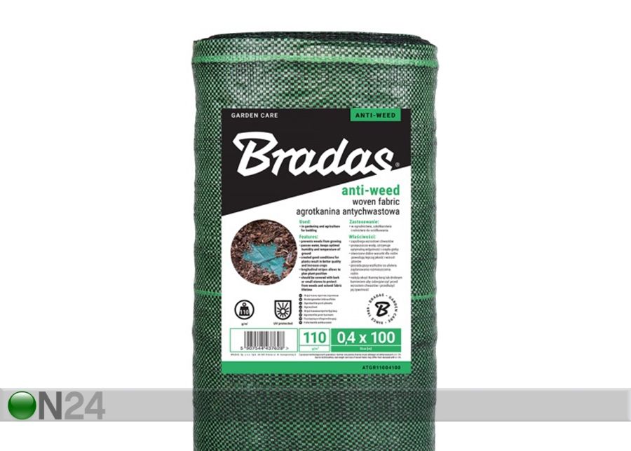 Geotekstiil Bradas 110 g/m²/0,8x100 m suurendatud