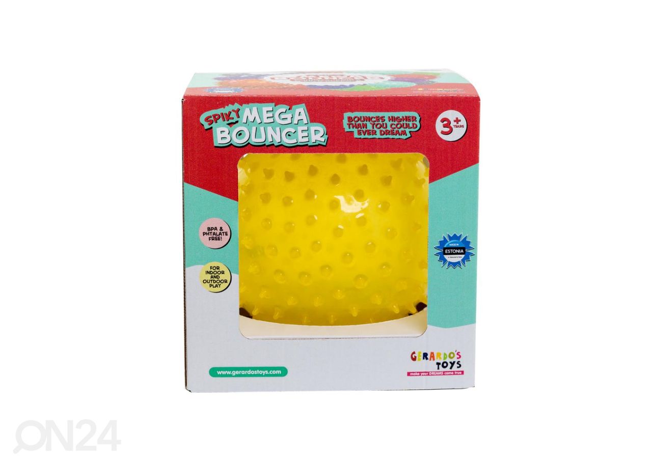 Gerardo's Toys Nagadega mega põrkepall karbis 18 cm suurendatud