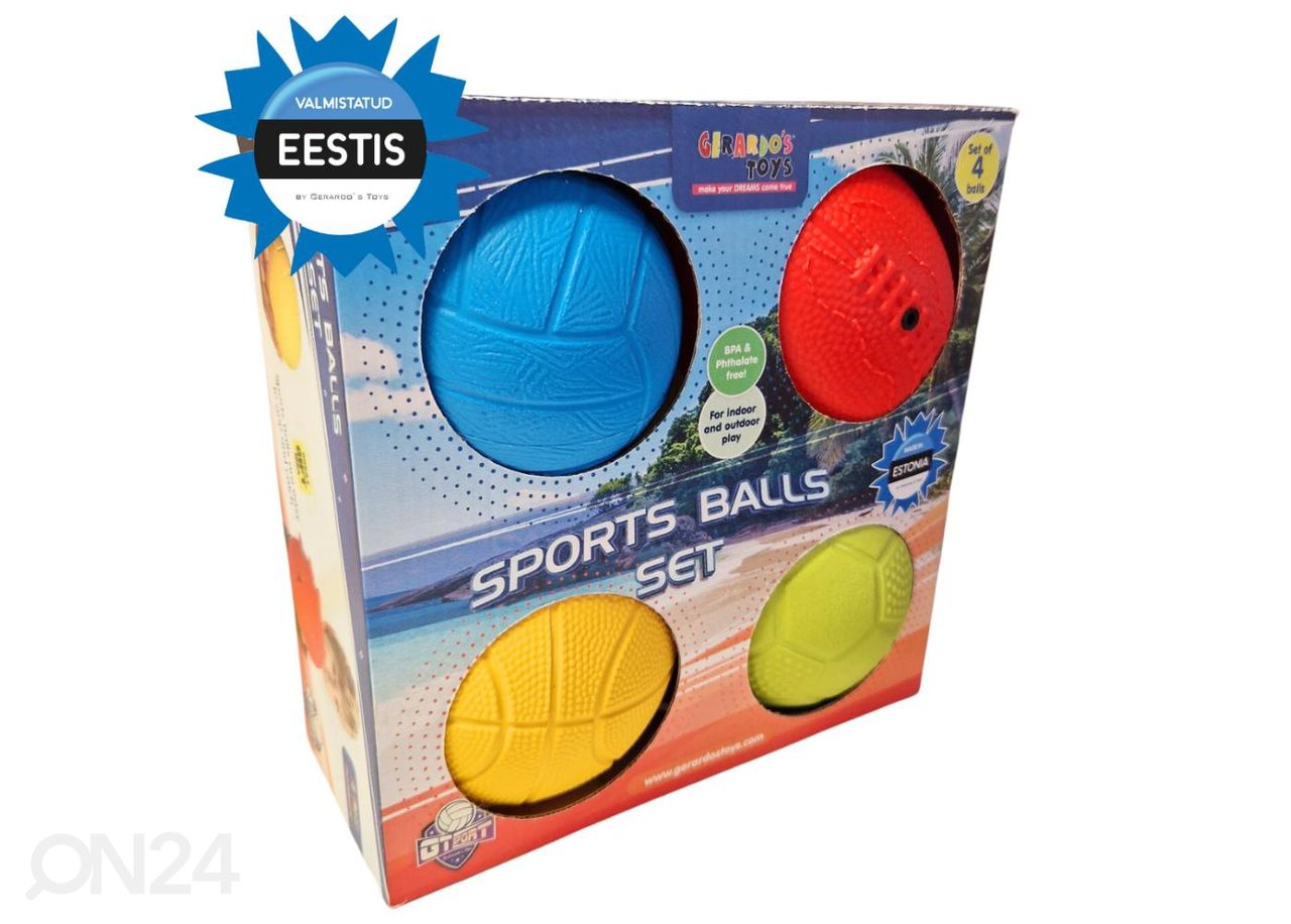 Gerardo's Toys spordipallide komplekt 4 tk suurendatud