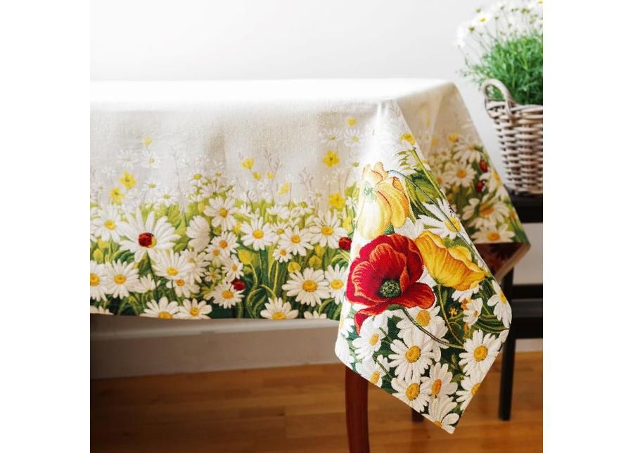 Gobeläänkangast laudlina Daisies 140x250 cm suurendatud