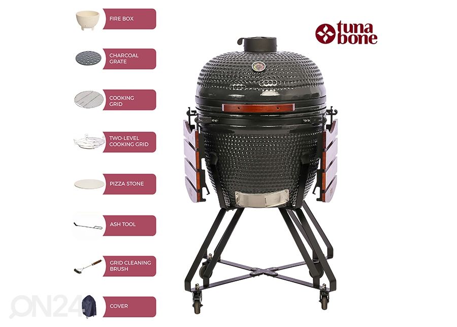 Grill TunaBone Kamado Classic TBG23GRAY-01, 23", tumehall suurendatud