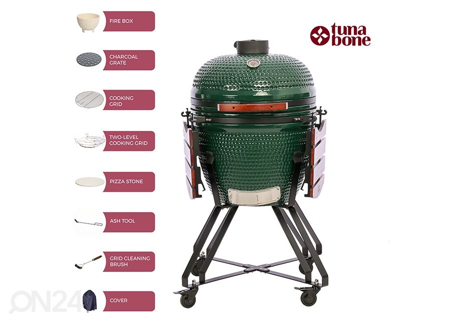 Grill TunaBone Kamado Classic TBG23GREEN-01, 23", roheline suurendatud