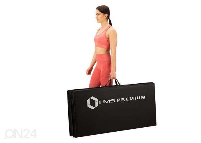 Gümnastikamatt kokkupandav HMS Premium MGS01 240x120 cm must suurendatud