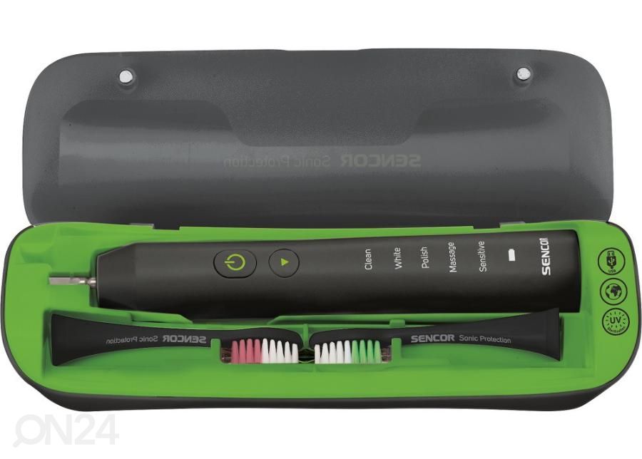Hambaharjade komplekt Sencor, must + valge suurendatud