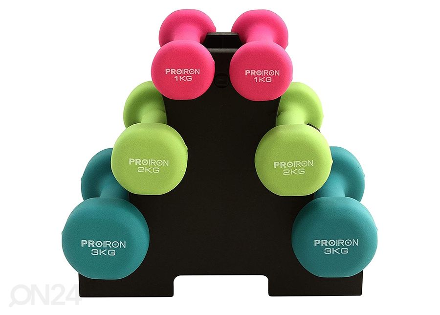 Hantlite komplekt ProIron Neopreen 1 kg+2 kg+3 kg, 6 tk suurendatud