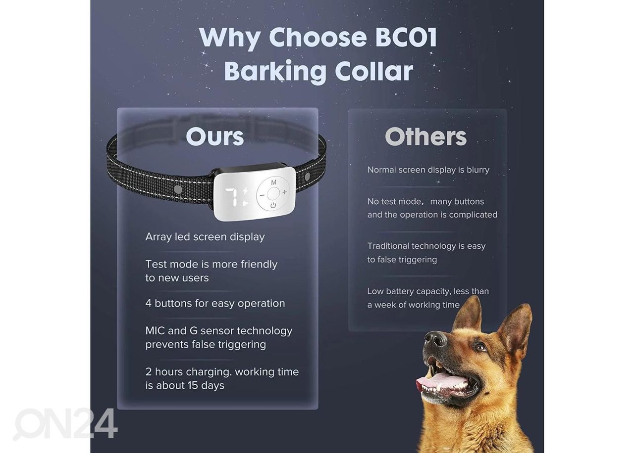 Haukumisvastane kaelarihm Patpet BC01 suurendatud