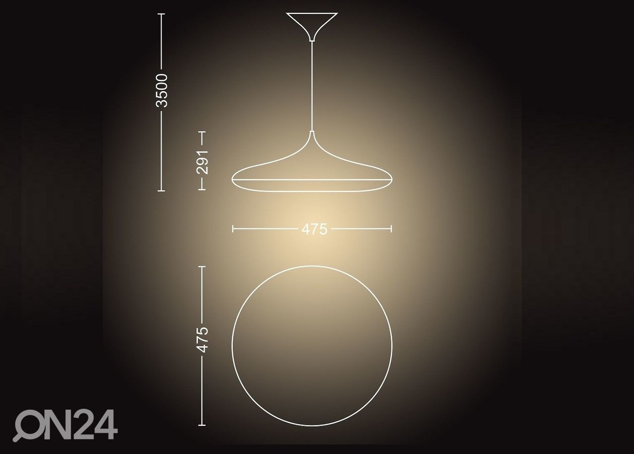 Hue White ambiance Cher nutikas rippvalgusti 1x39 W must suurendatud