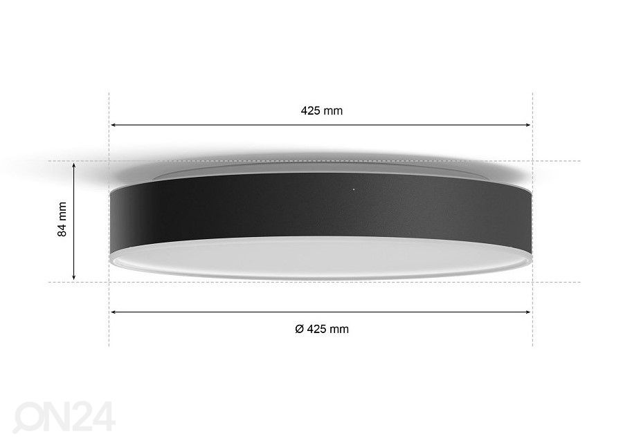 Hue White ambiance Enrave L nutikas laevalgusti must puldiga Ø 42,5 cm suurendatud