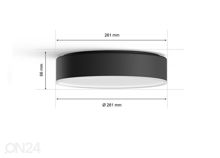 Hue White ambiance Enrave S nutikas laevalgusti must puldiga Ø 26,1 cm suurendatud