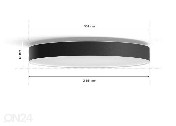 Hue White ambiance Enrave XL nutikas laevalgusti must puldiga Ø 55,1 cm suurendatud