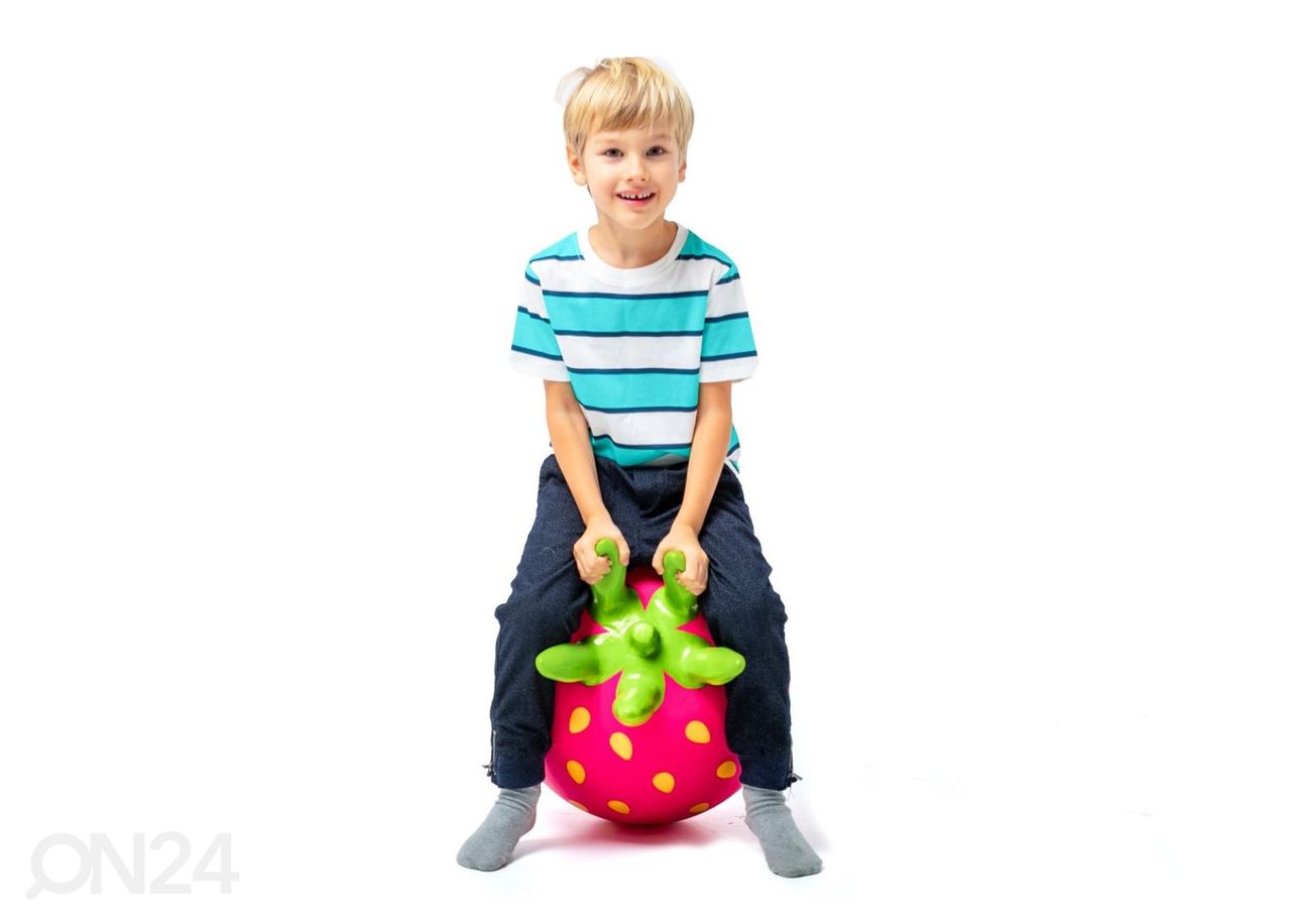 Hüppepall Jumpy Fruits Maasikas roosa suurendatud