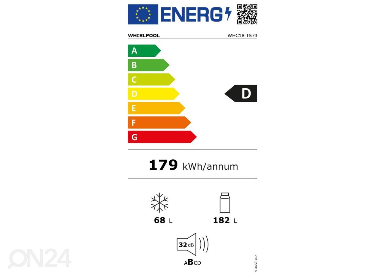 Integreeritav külmik Whirlpool WHC18T573 suurendatud