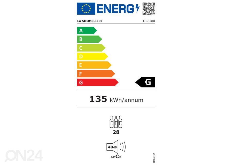 Integreeritav veinikülmik La Sommeliere LSBI28B suurendatud