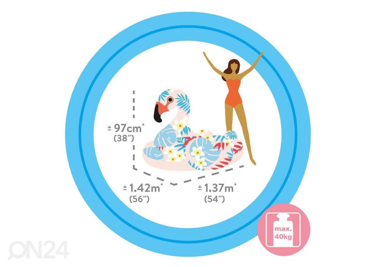 Intex ujumismadrats Troopiline Flamingo suurendatud