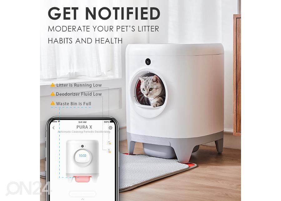Isepuhastuv nutikas kassi liivakast Petkit PURA X P9901 suurendatud