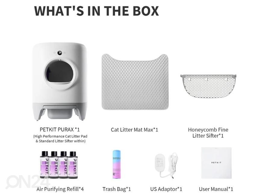 Isepuhastuv nutikas kassi liivakast Petkit PURA X P9901 suurendatud