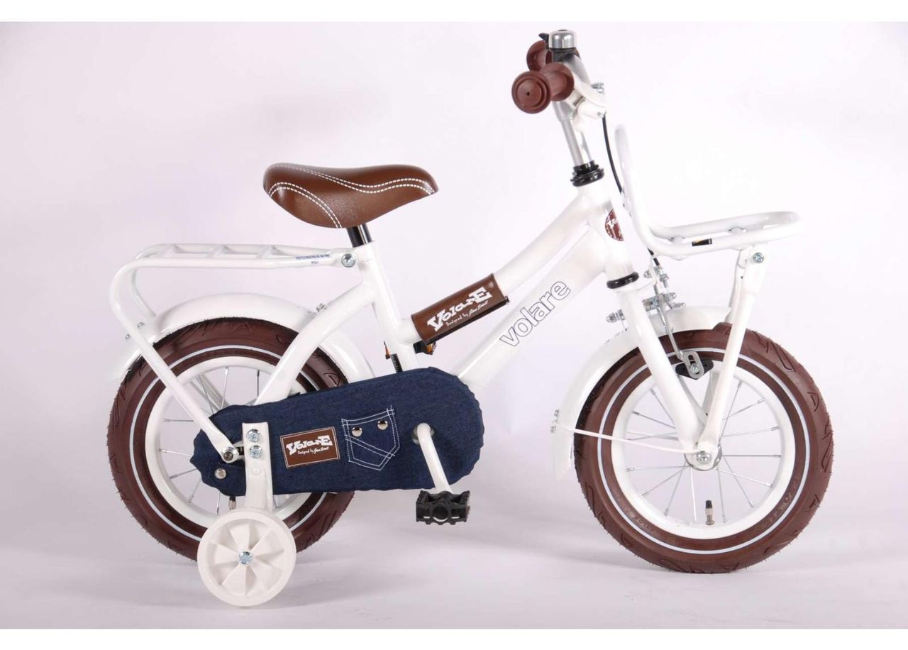 Jalgratas väikelastele Urban Jeans White 12 tolli Volare suurendatud