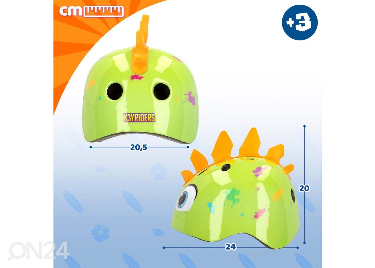 Jalgrattakiiver 3D Dinosaurus K3YRIDERS 52-55 cm suurendatud