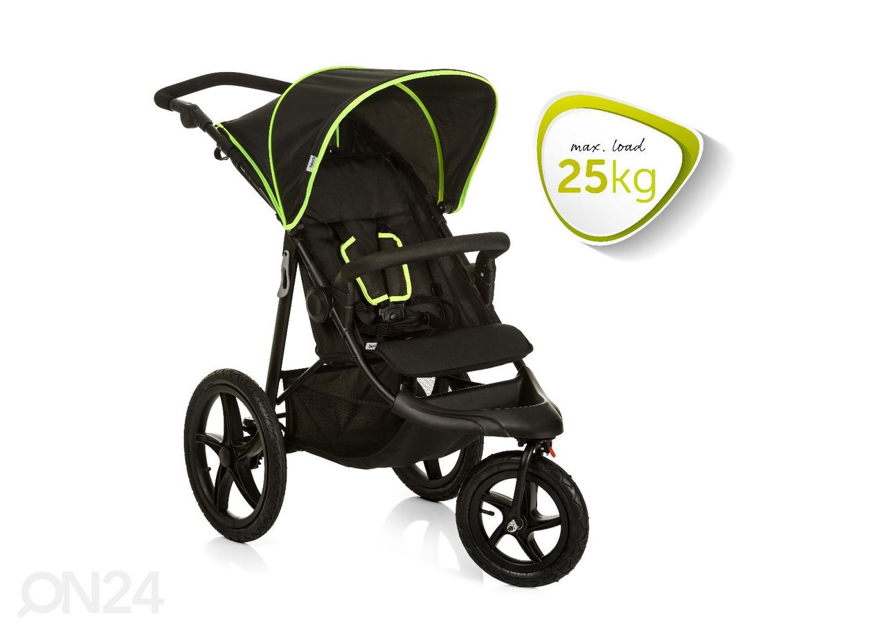 Jalutuskäru Hauck Comfort Runner must/neoonkollane suurendatud