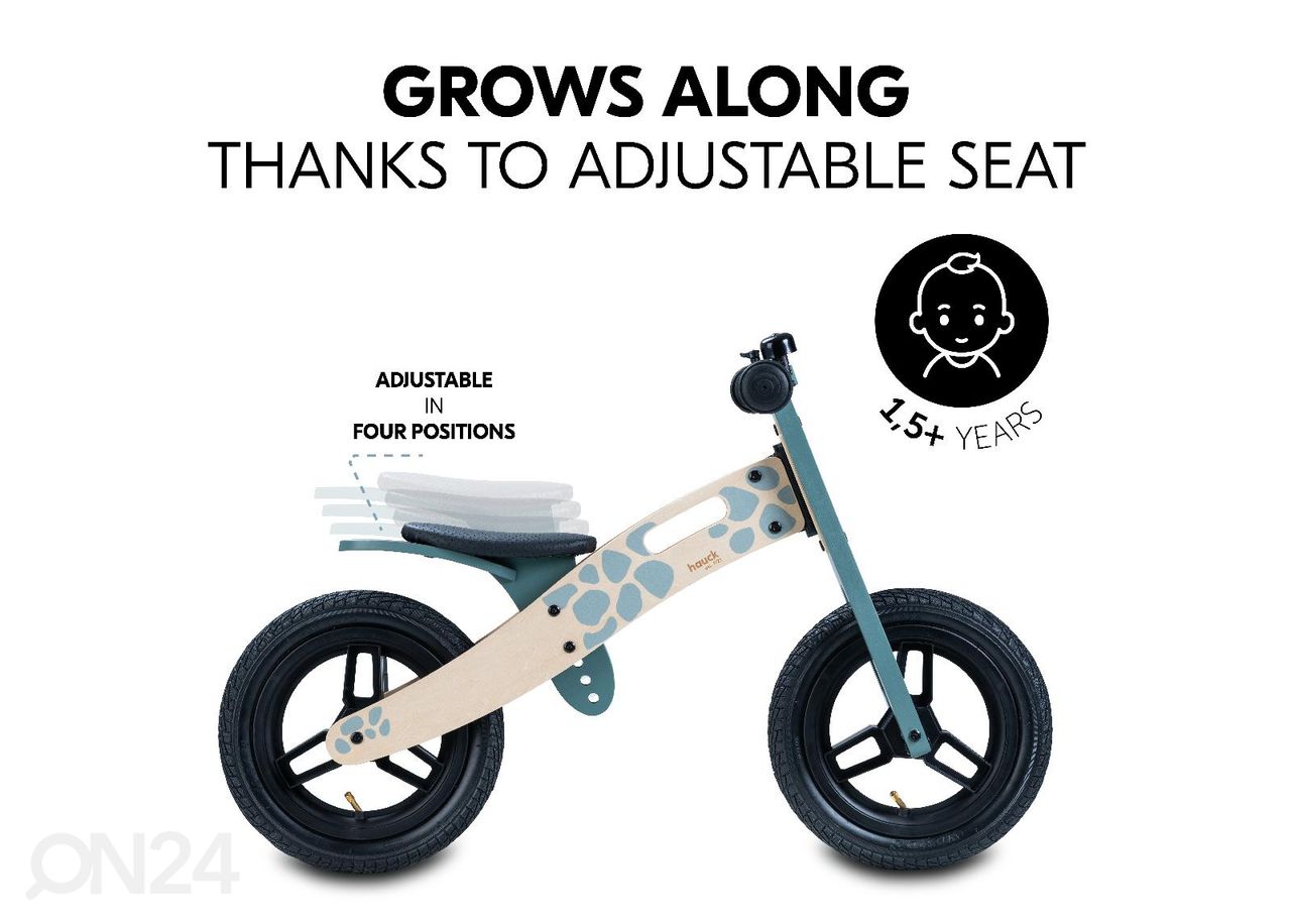 Jooksuratas puidust Hauck Balance N Ride suurendatud