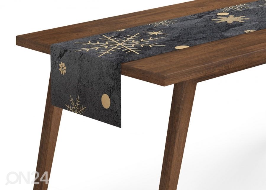 Jõululaudlina Golden Snowflakes 40x140 cm suurendatud