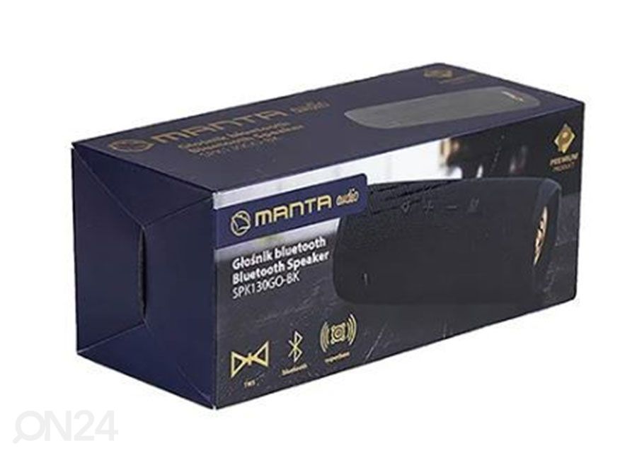 Kaasaskantav Bluetooth kõlar Manta SPK130GOBK, must suurendatud