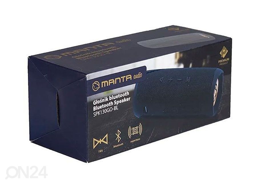 Kaasaskantav Bluetooth kõlar Manta SPK130GOBL, sinine suurendatud