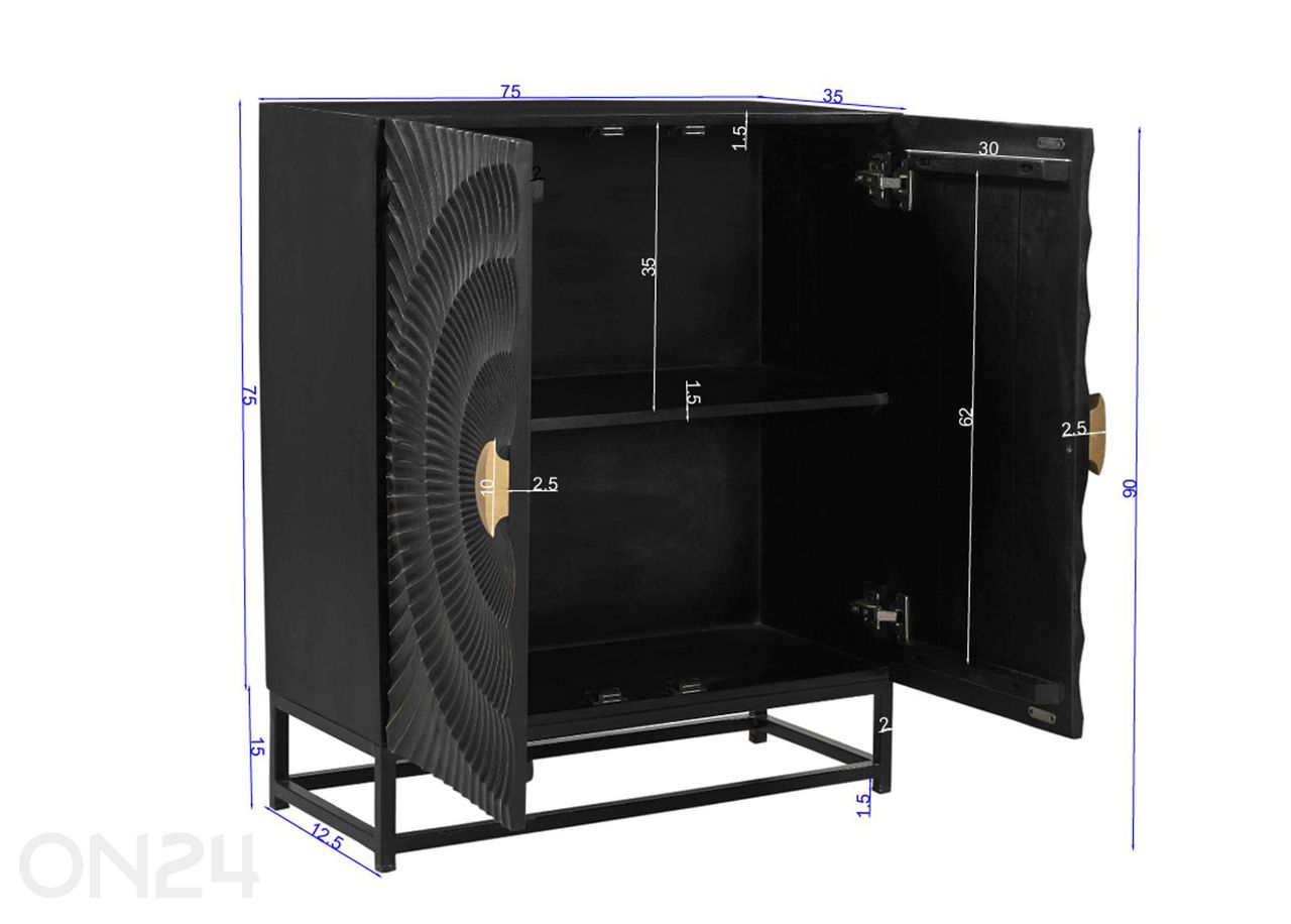 Kapp Black Smooth 75 cm suurendatud